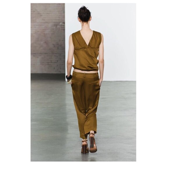 NWT Zara | Zara Woman Draped Satin Top - Picture 10 of 11